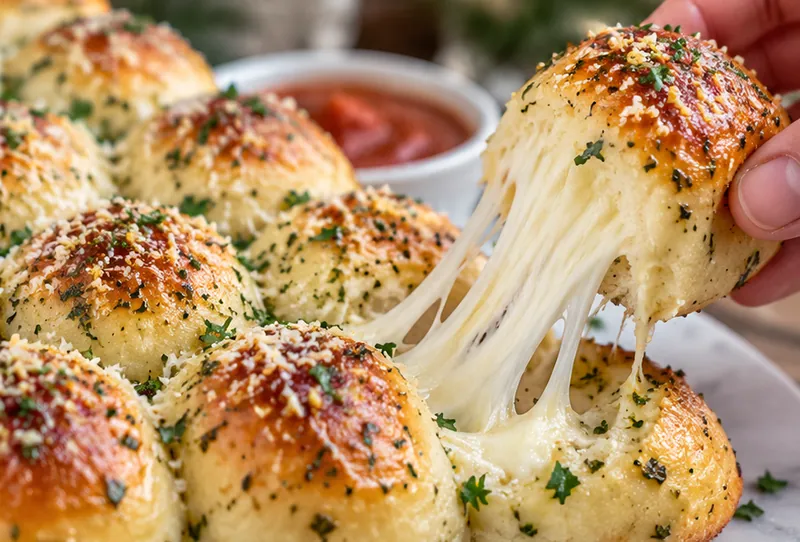 Christmas Tree Pull Apart Bread, ready to serve
