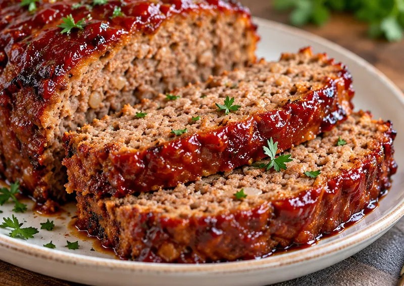 Classic Meatloaf, ready to serve