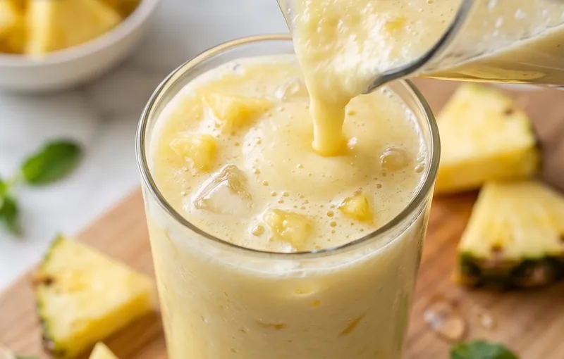 Classic Pineapple Smoothie, ready to serve