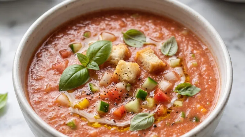 Classic Tomato Gazpacho with Fresh Herbs