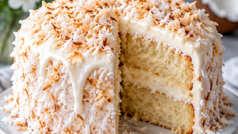 Coconut Cake with Glaze