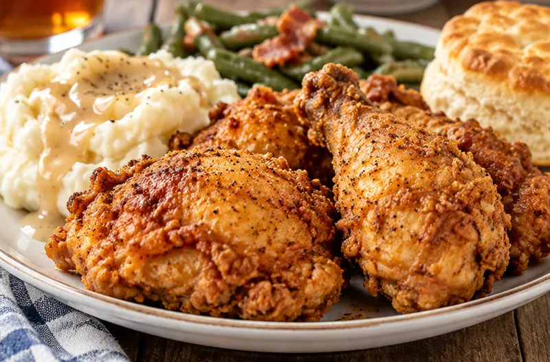 Copycat Cracker Barrel Southern Fried Chicken Recipe, ready to serve