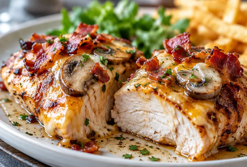 Copycat Outback Steakhouse Alice Springs Chicken Recipe, ready to serve
