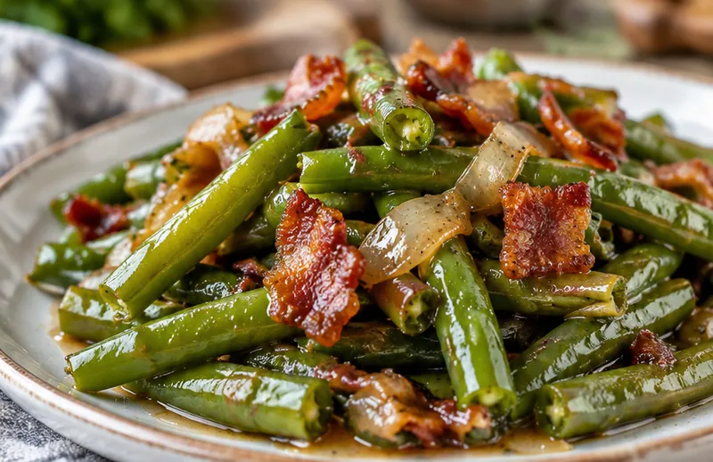 Copycat Texas Roadhouse Green Beans Recipe, ready to serve