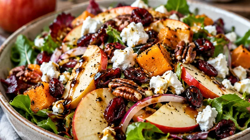 Cozy Fall Harvest Salad with Apples and Goat Cheese