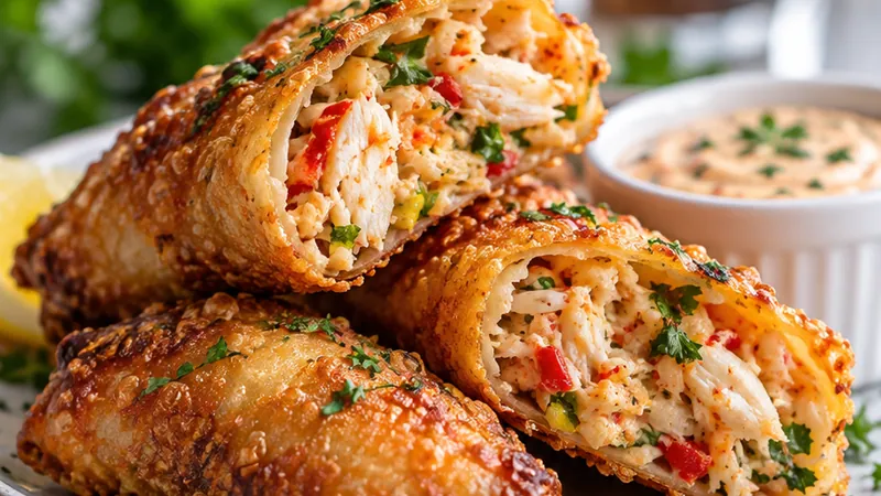 Crab Cake Egg Rolls