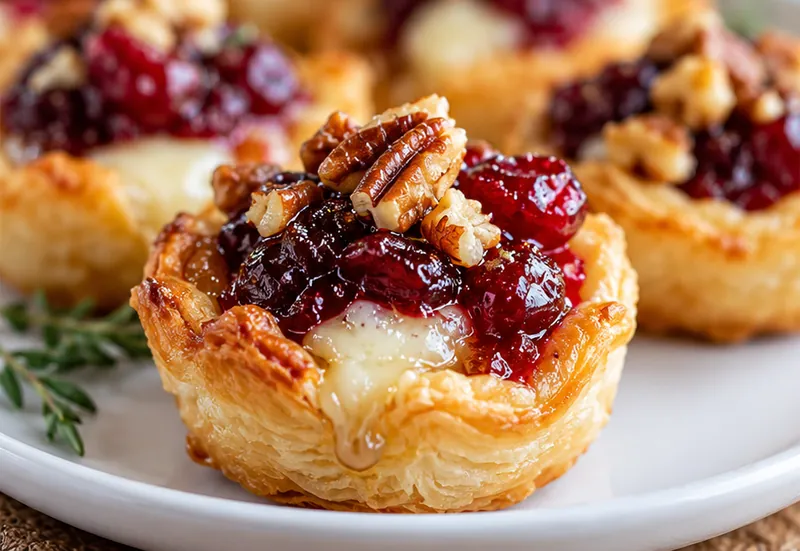 Cranberry Brie Bites, ready to serve