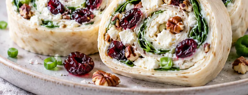 Cranberry Feta Pinwheels, ready to serve