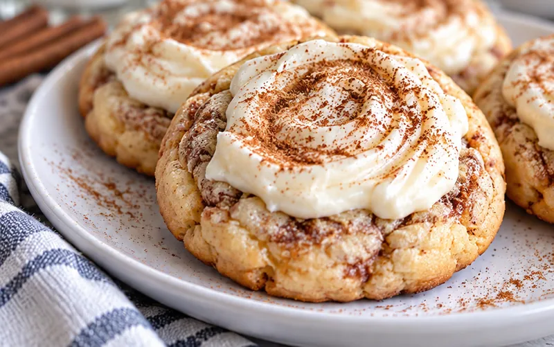 Cream and Cinnamon Cheese Dream Cookies, ready to serve