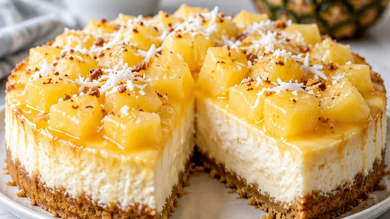 Cream Cheesecake with Pineapple