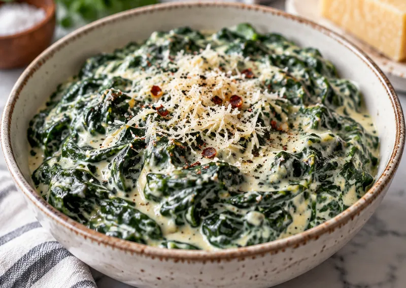 Creamed Spinach Recipe, ready to serve