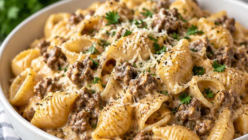 Creamy Beef and Shells Recipe