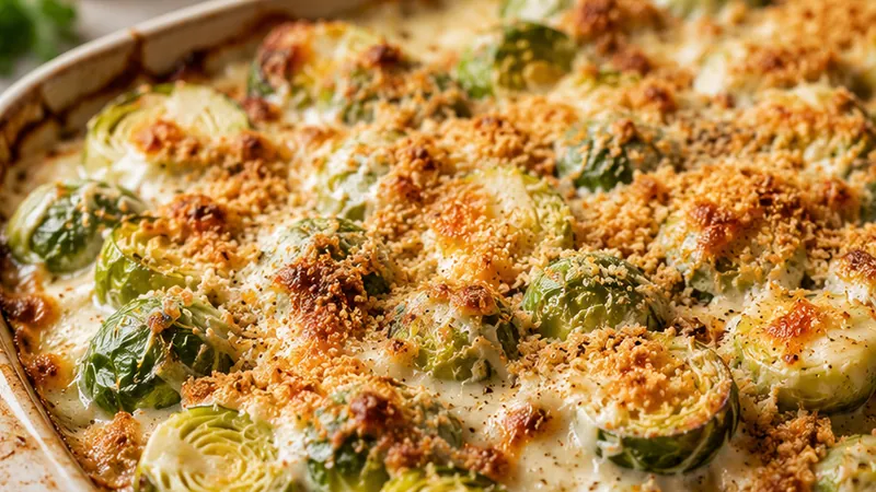 Creamy Brussels Sprouts Gratin