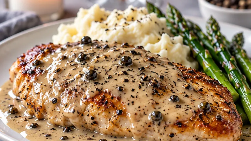 Creamy Chicken au Poivre for Date Night