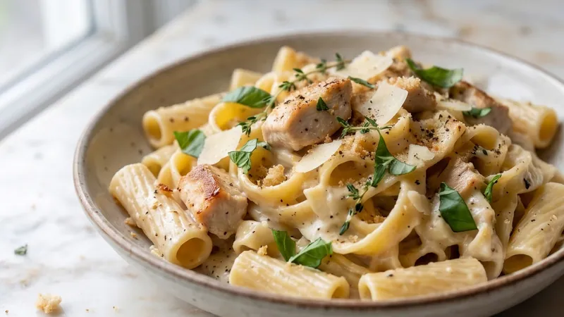 Creamy Chicken Pasta with Herbs and Parmesan
