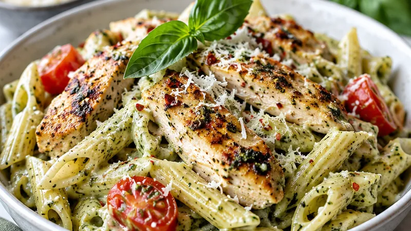 Creamy Chicken Pesto Pasta