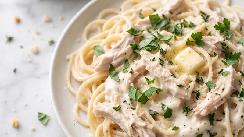 Creamy Chicken Spaghetti with Herbs and Butter