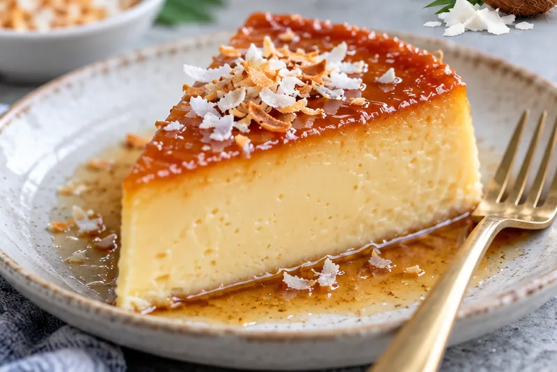 Creamy Coconut Flan Recipe, ready to serve