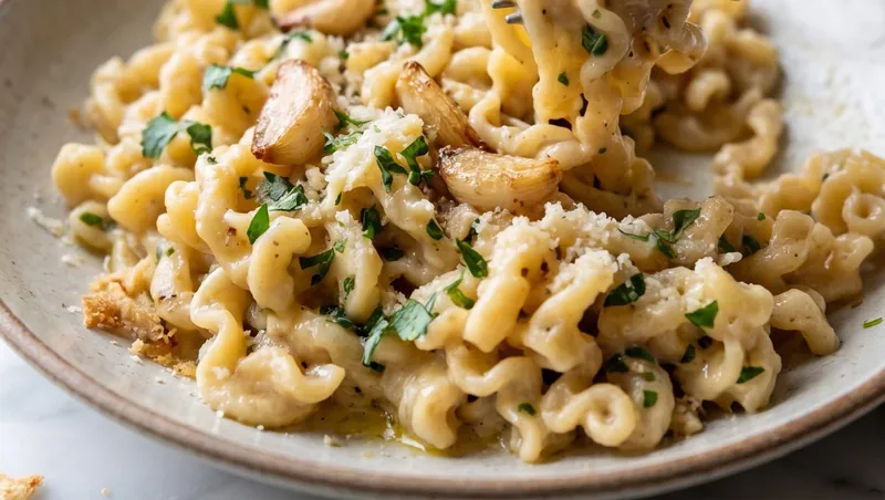 Creamy Garlic Butter Pasta for Quick Dinners, ready to serve