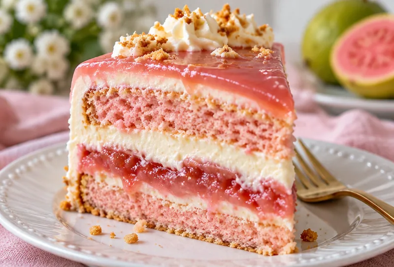 Creamy Guava Cake Recipe, ready to serve