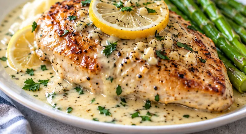 Creamy Lemon Chicken Recipe, ready to serve
