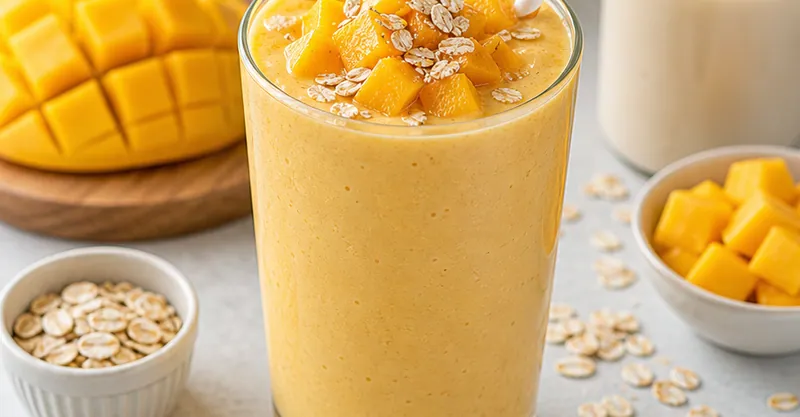 Mango Oat Milk Smoothie, ready to serve