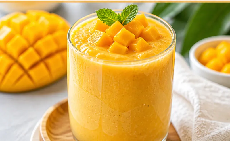 Creamy Mango Smoothie (5-Minute Breakfast), ready to serve