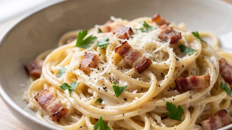 Creamy Spaghetti Carbonara-Style (Without Traditional Eggs)