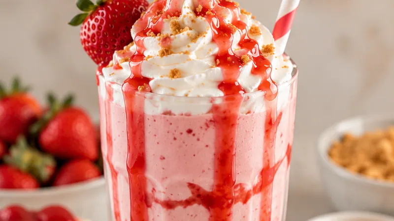Creamy Strawberry Cheesecake Milkshake
