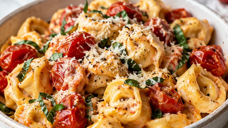 Creamy Tortellini with Tomatoes