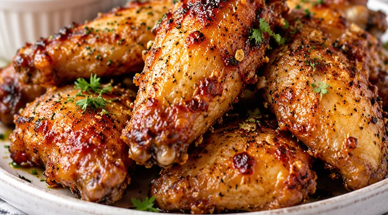 Crispy Baked Chicken Wings, ready to serve