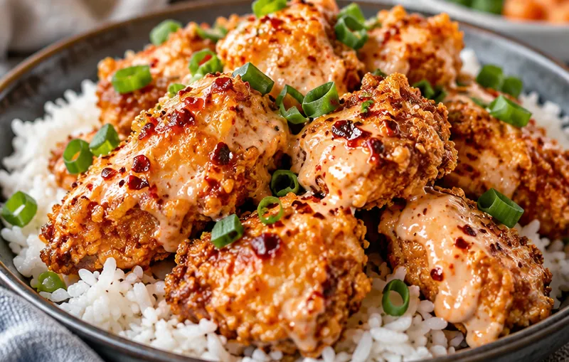 Crispy Bang Bang Chicken Recipe, ready to serve