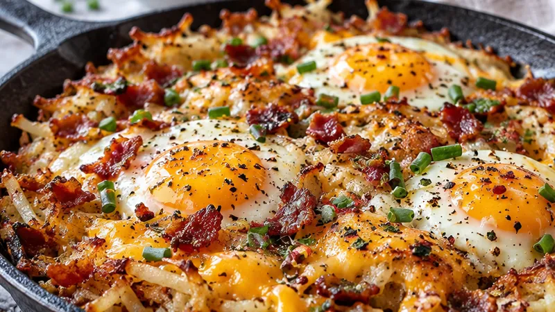 Crispy Hash Eggs Breakfast Skillet Recipe