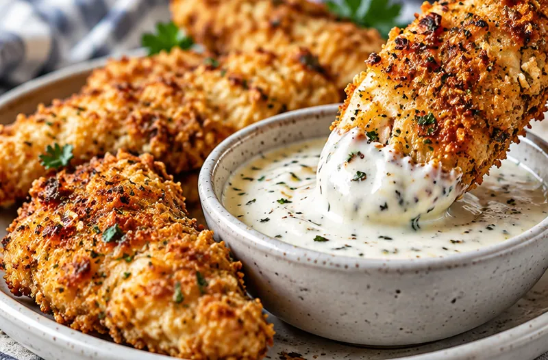 Crispy Ranch Chicken Tenders Recipe, ready to serve