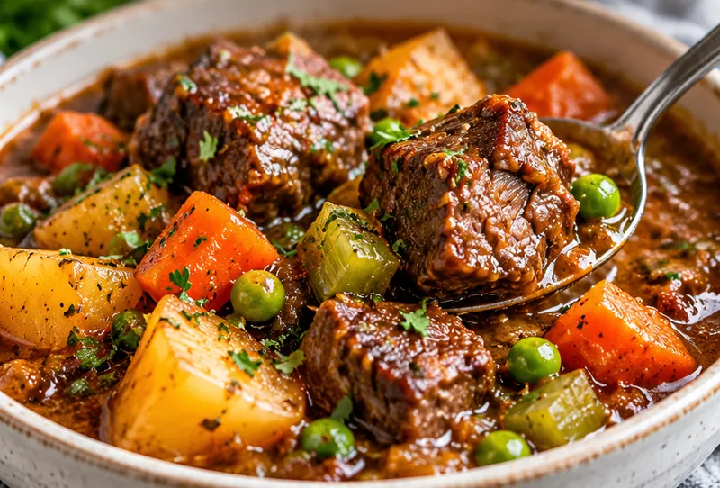 Crockpot Beef Stew, ready to serve