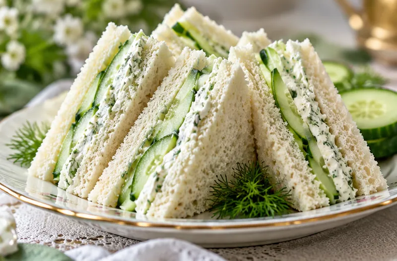 Cucumber Sandwiches for Tea, ready to serve