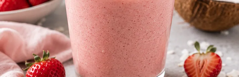 Dairy-Free Strawberry Coconut Smoothie, ready to serve
