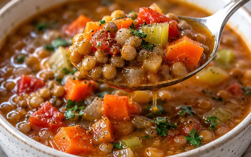 Daniel Fast Lentil Soup, ready to serve