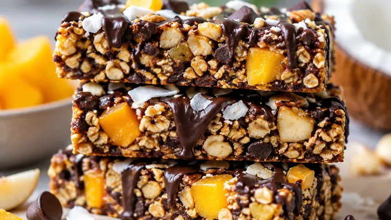 Dark Chocolate Tropical Granola Bars