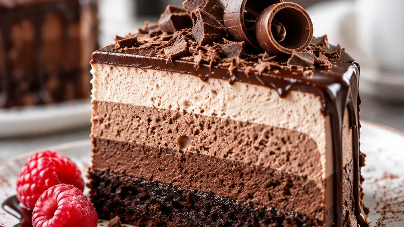 Decadent Triple Chocolate Mousse Cake