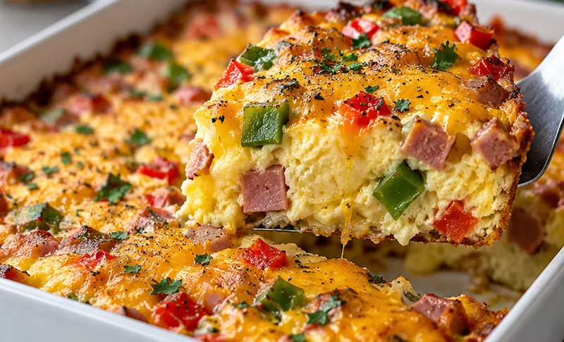 Denver Omelette Egg Bake Recipe, ready to serve