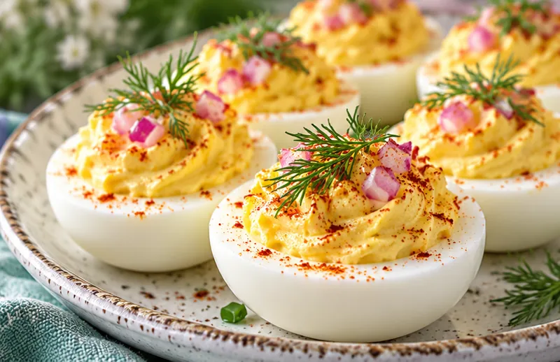 Easter Deviled Eggs, ready to serve