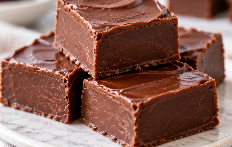Easy 3 Ingredient Fudge, ready to serve