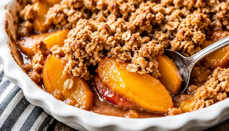Easy 30-Minute Peach Crisp, ready to serve