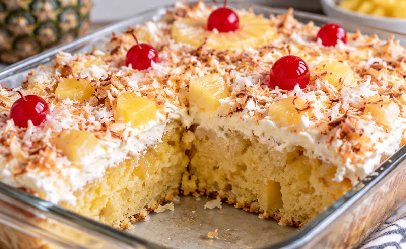 Easy 4-Ingredient Pineapple Cake Recipe, ready to serve