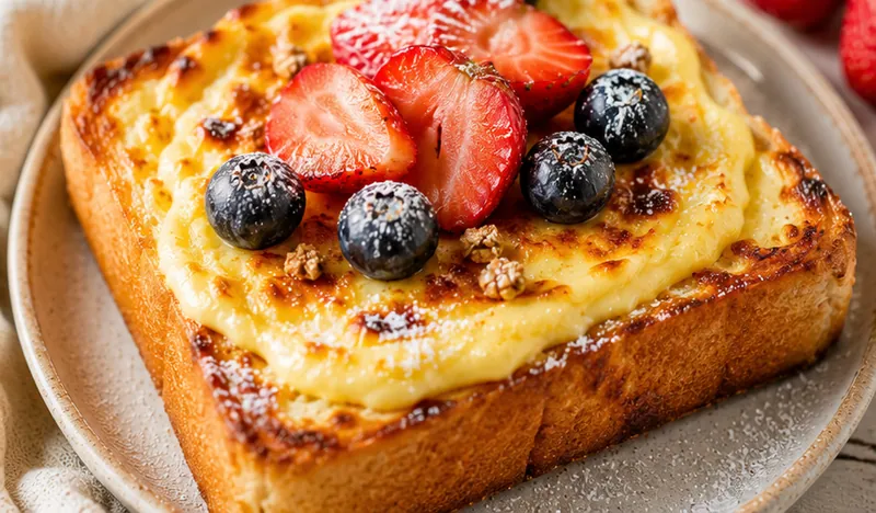 Air Fryer Yogurt Custard Toast, ready to serve