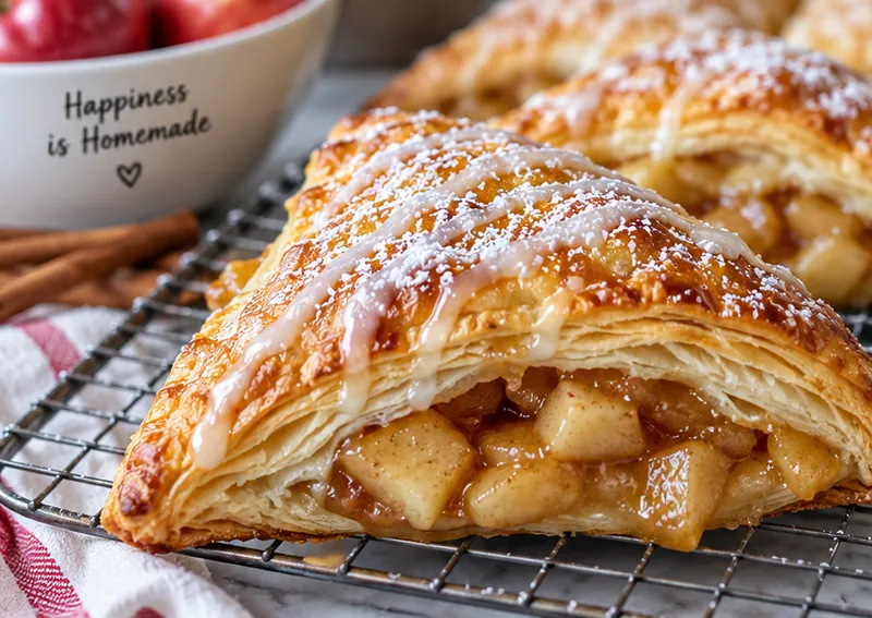 Easy Apple Turnovers with Puff Pastry, ready to serve