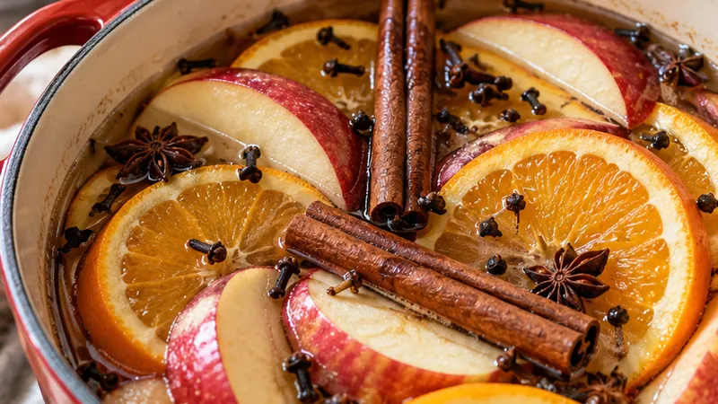 Easy Fall Simmer Pot with Apples, Oranges, and Cinnamon