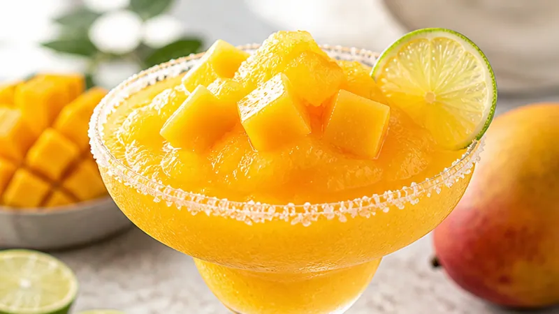 Frozen Mango Margarita Mocktail (Zero Alcohol)