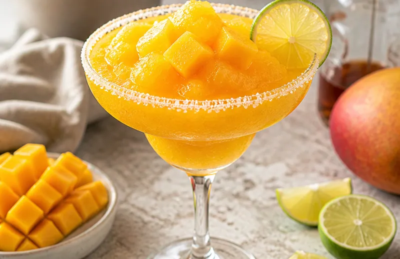 Frozen Mango Margarita Mocktail (Zero Alcohol), ready to serve